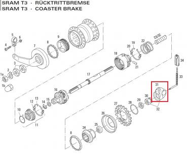UMLENKROLLE, SRAM 65 0584 307 200